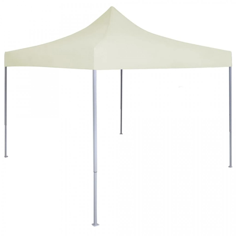 Cort de petrecere pliabil profesional, crem, 2 x 2 m, oțel casa