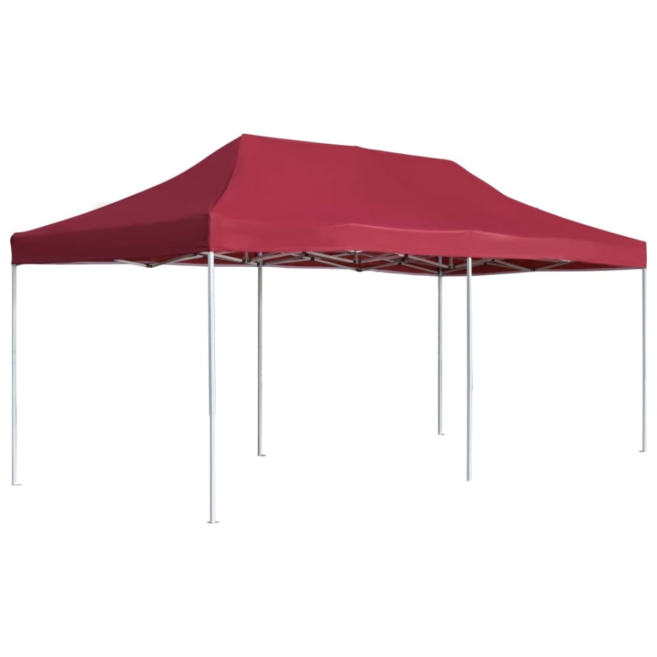 Cort de petrecere pliabil profesional, roșu vin, 6x3m, aluminiu