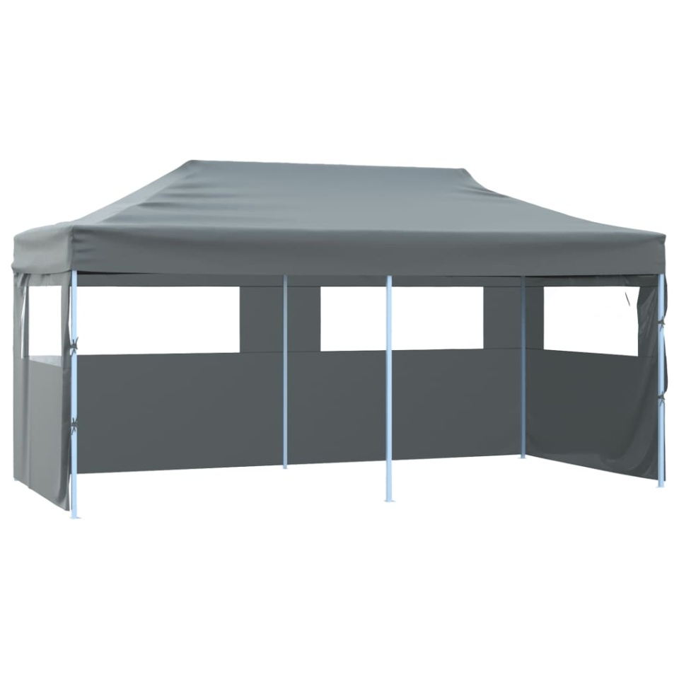 Cort petrecere pliabil cu pereți laterali, antracit, 3 x 6 m