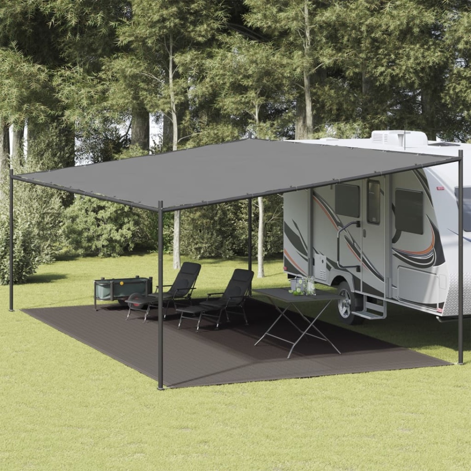 Covor pentru cort, antracit, 400x800 cm, HDPE