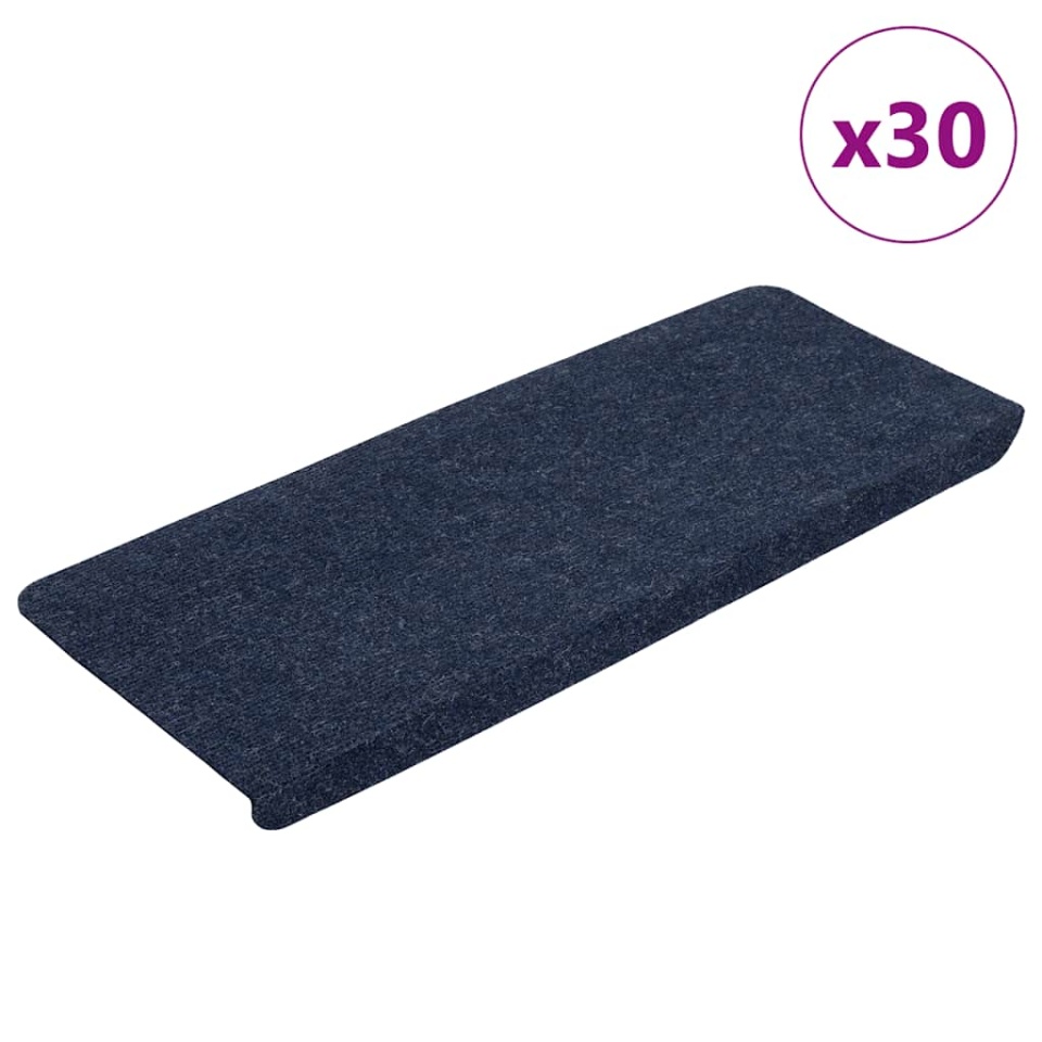 Covorașe scară autoadezive 30 buc Albastru 65x24,5x3,5 cm