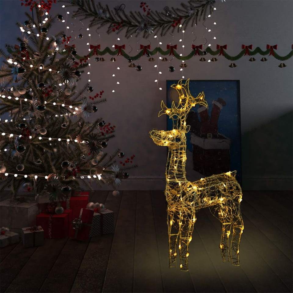 Decorațiune de Crăciun ren, 90 leduri, 60x16x100 cm, acril Casa Practica