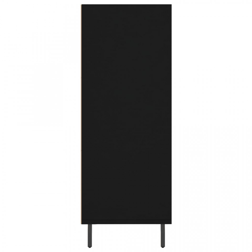 Dulap cu rafturi, negru, 69,5x32,5x90 cm, lemn compozit