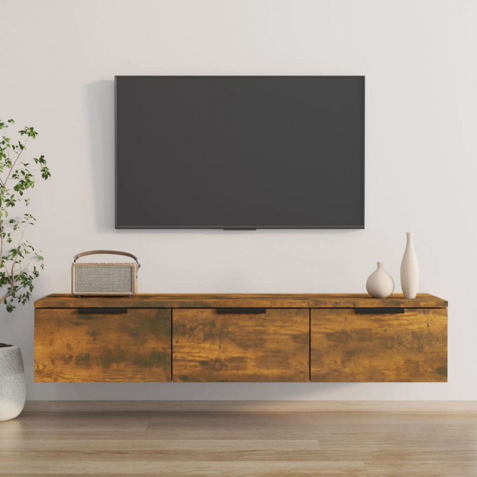 Dulap de perete, stejar fumuriu, 102x30x20 cm, lemn compozit