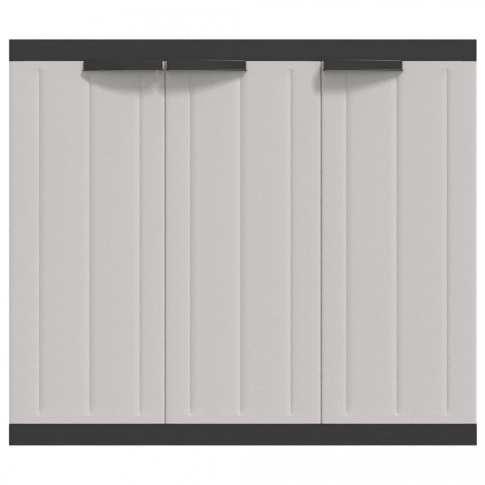 Dulap depozitare de exterior, gri și negru, 97x37x85 cm, PP