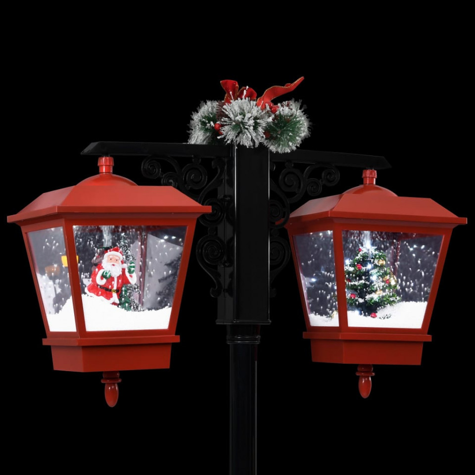 Felinar stradal cu moș Crăciun, negru/roșu, 81x40x188 cm PVC