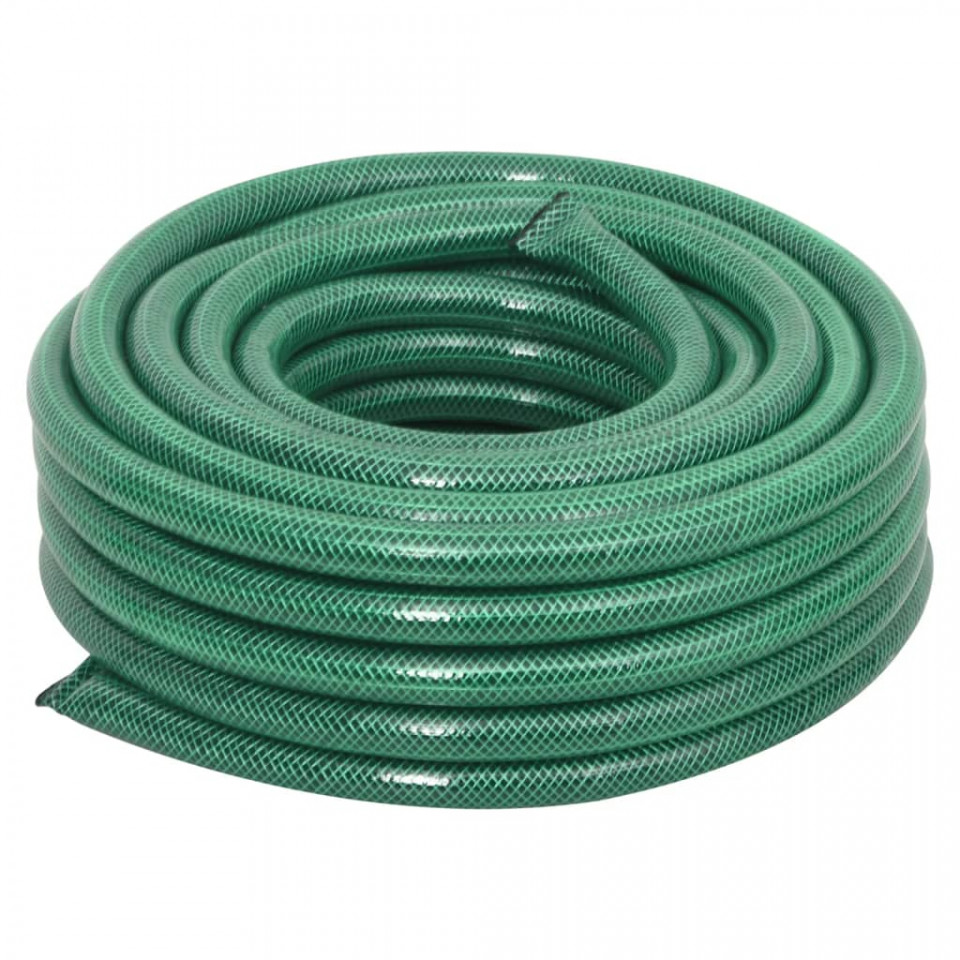 Furtun de grădină cu set de racorduri, verde, 50 m, pvc