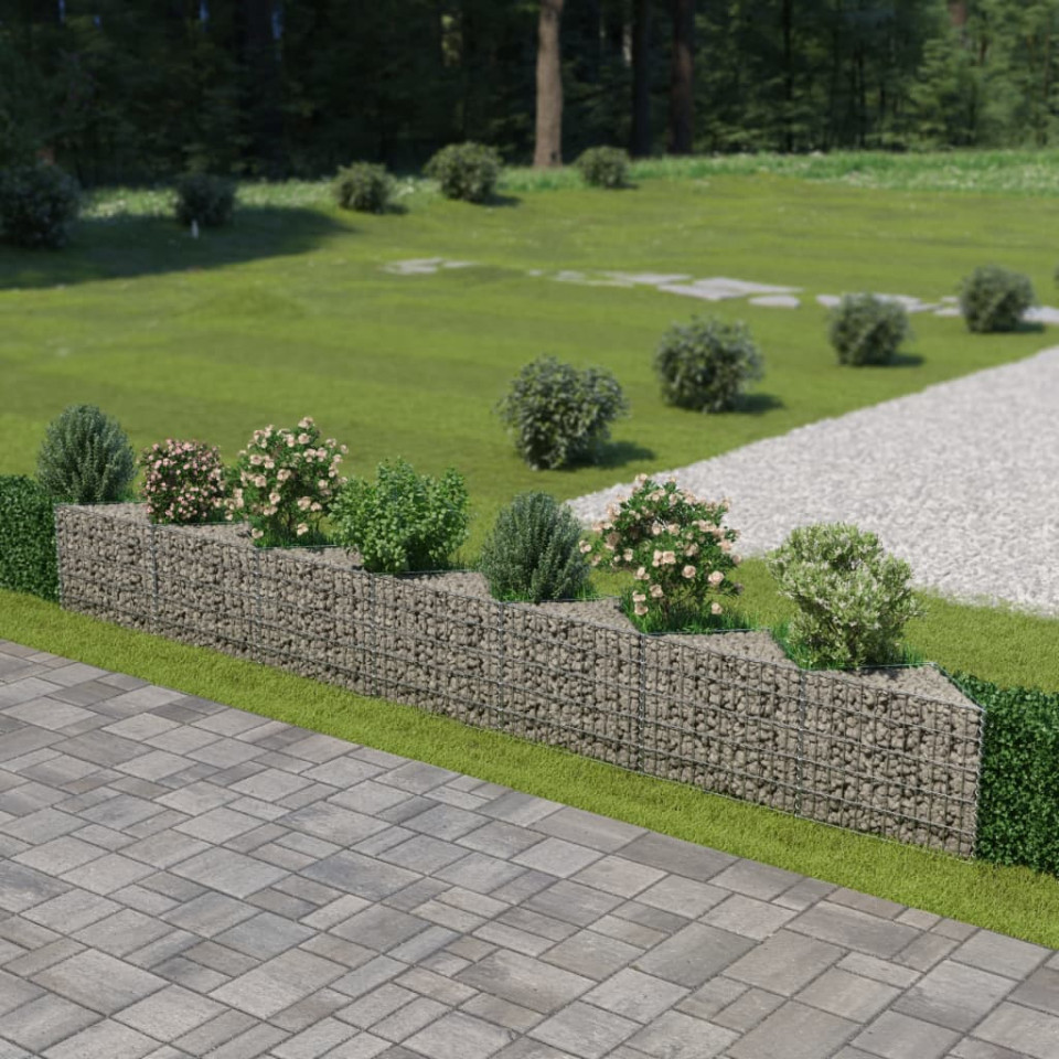 Gabion perete, oțel galvanizat, 450 x 30 x 50 cm