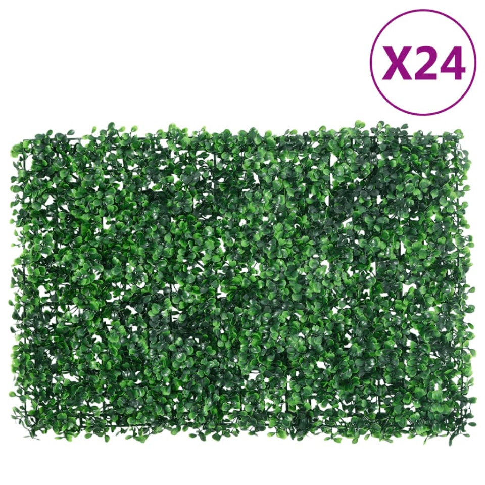 Gard din frunze de arbust artificiale, 24 buc. verde 40x60 cm