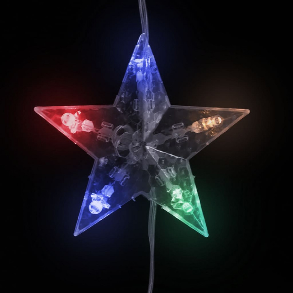Instalație lumini tip perdea stele 200 LED multicolor 8 funcții