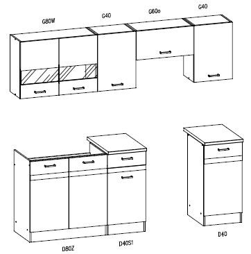 Kitchen eliza 220 riejka oak venge/r.bright