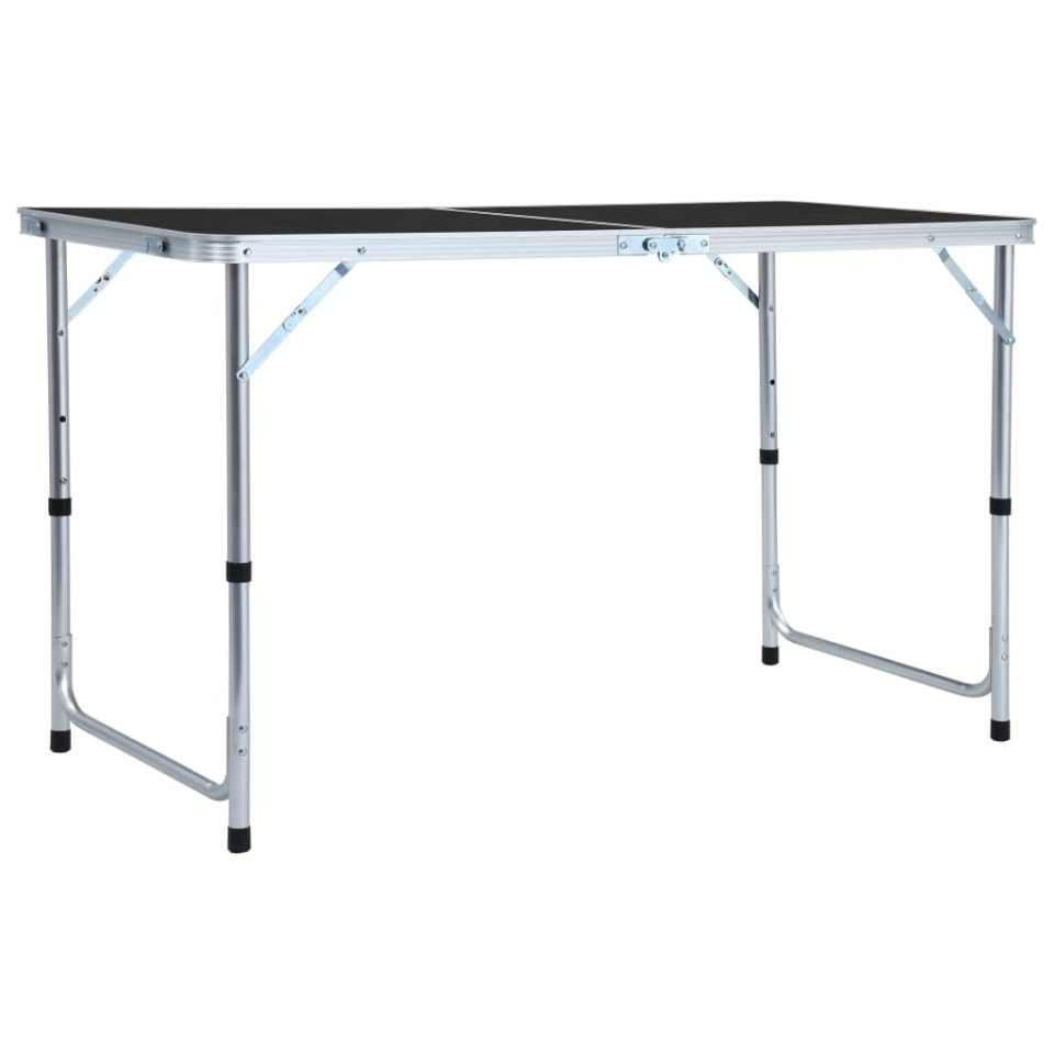Masă de camping pliabilă, gri, 120 x 60 cm, aluminiu