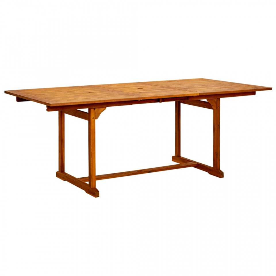 Masă de grădină, (150-200)x100x75 cm, lemn masiv de acacia