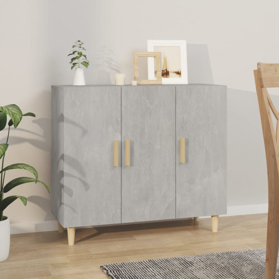Măsuță de cafea, gri beton, 90x34x80 cm, lemn prelucrat