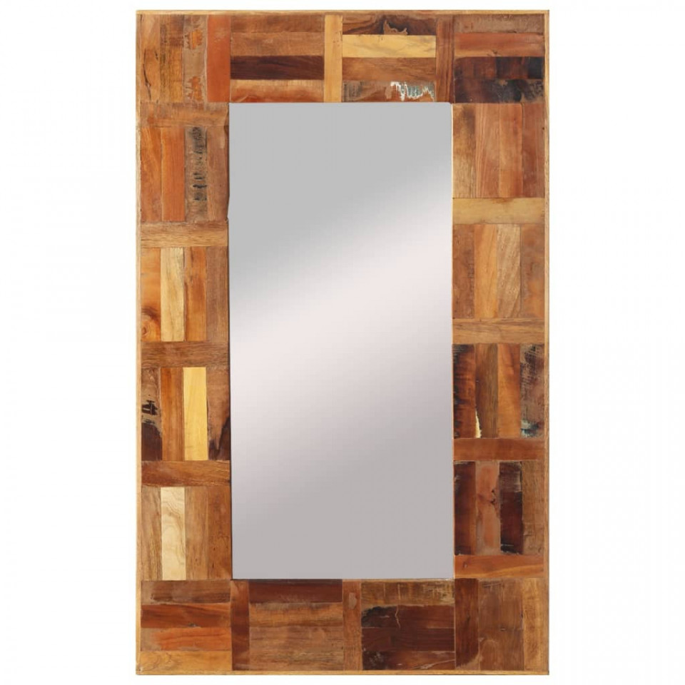 Poza Oglinda de perete, 50x80 cm, lemn masiv reciclat