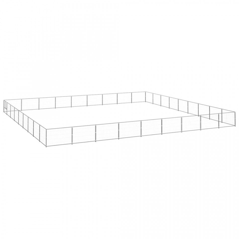Padoc pentru câini, argintiu, 81 m², oțel