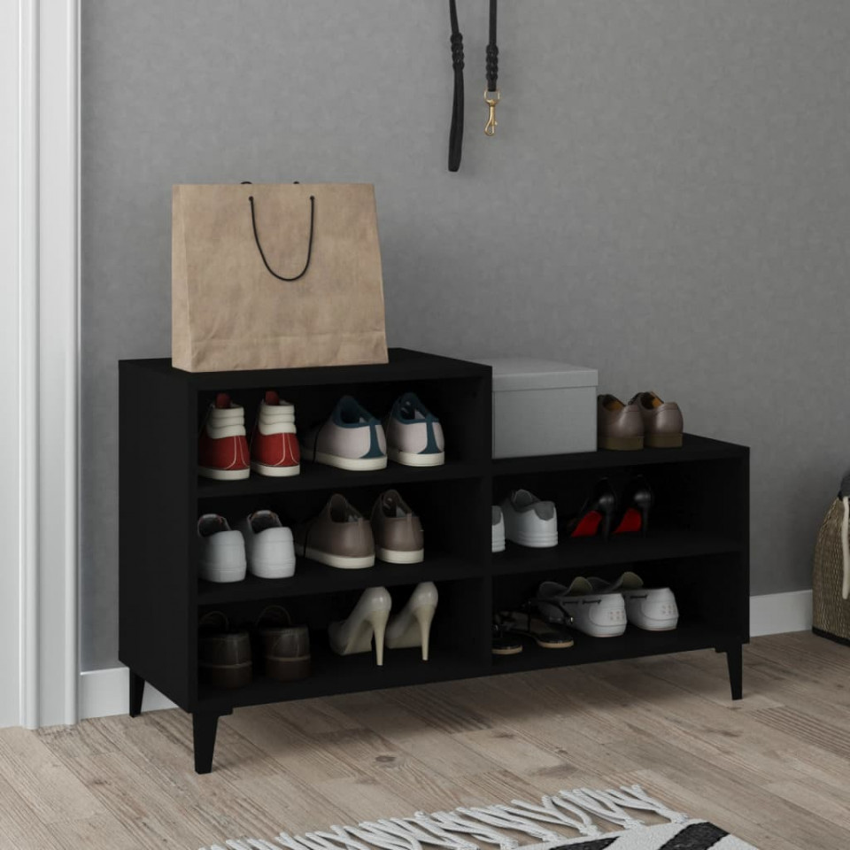 Pantofar, negru, 102x36x60 cm, lemn compozit