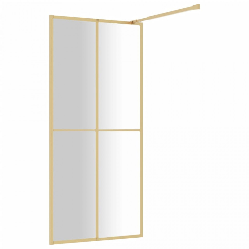 Paravan duș walk-in, auriu, 80x195 cm, sticlă ESG transparentă