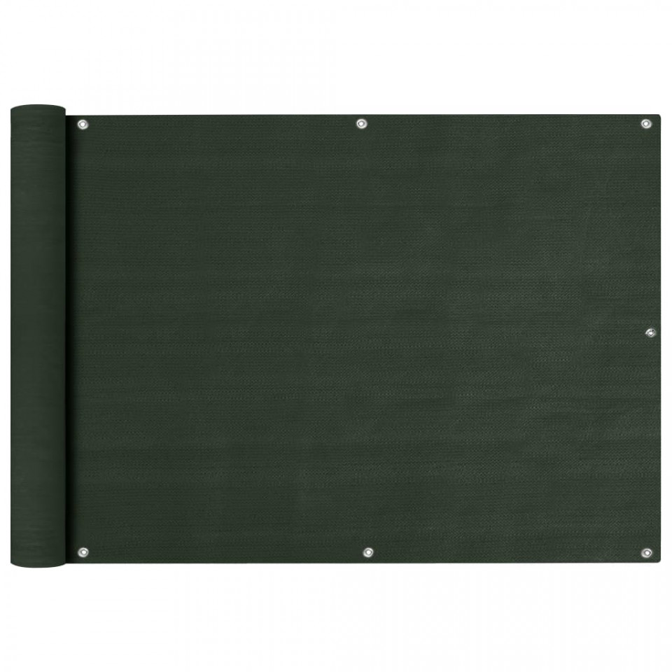 Paravan pentru balcon, verde închis, 75x600 ,HDPE