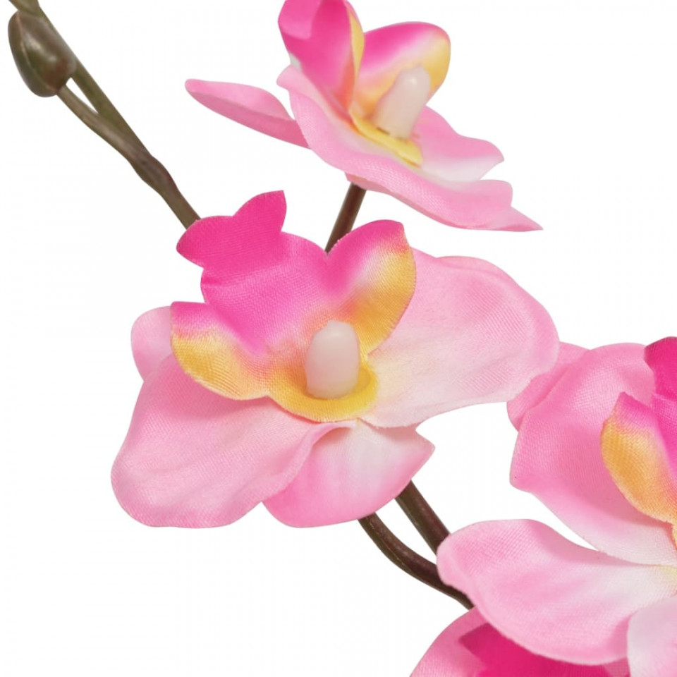 Plantă artificială orhidee cu ghiveci, 30 cm, roz