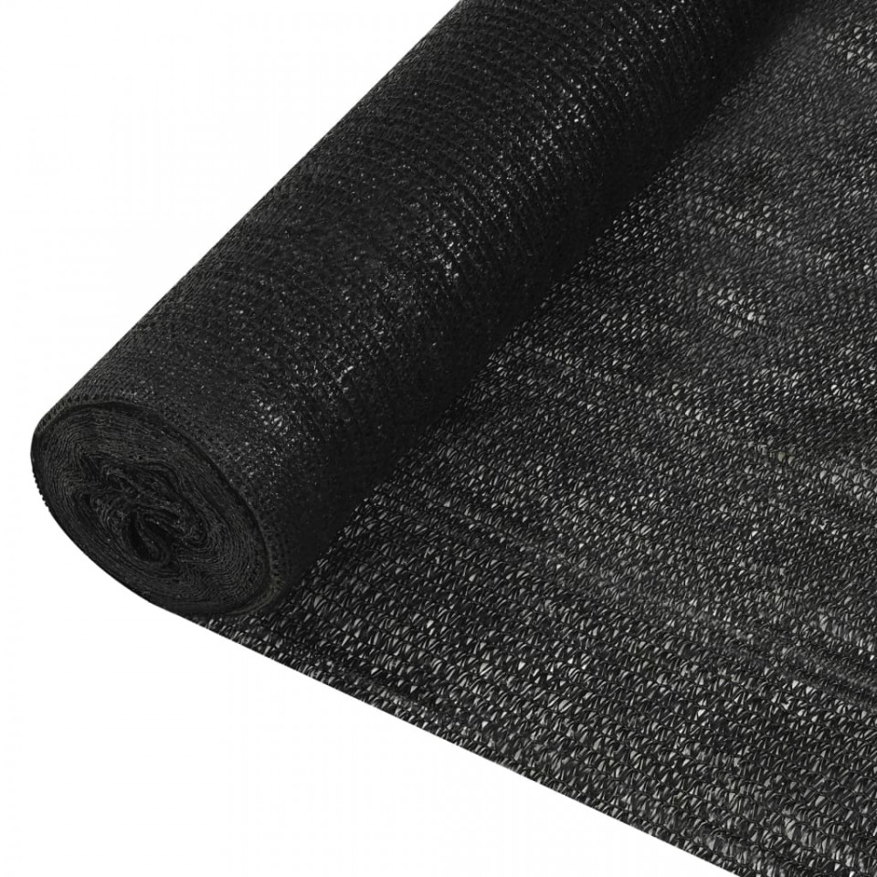 Plasă protecție intimitate, negru, 3,6x10 m, HDPE, 150 g/m²