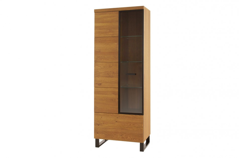 Pratto 10 vitrină stânga cu 1 ușă 67x198x42 stejar rustic