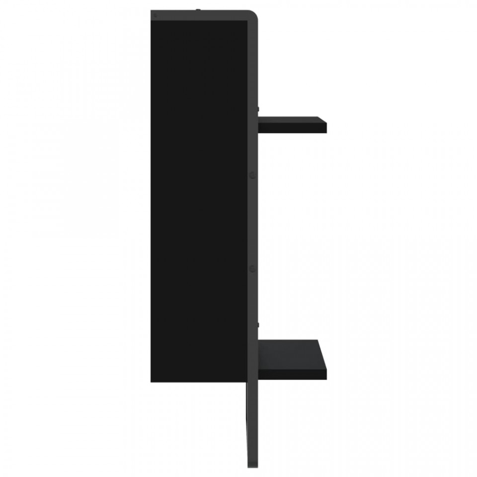 Raft de perete cu bare, negru, 30x25x65 cm