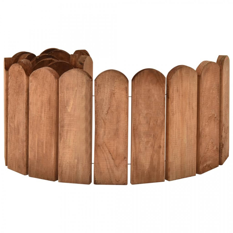 Rolă de bordură, maro, 120 cm, lemn de pin tratat