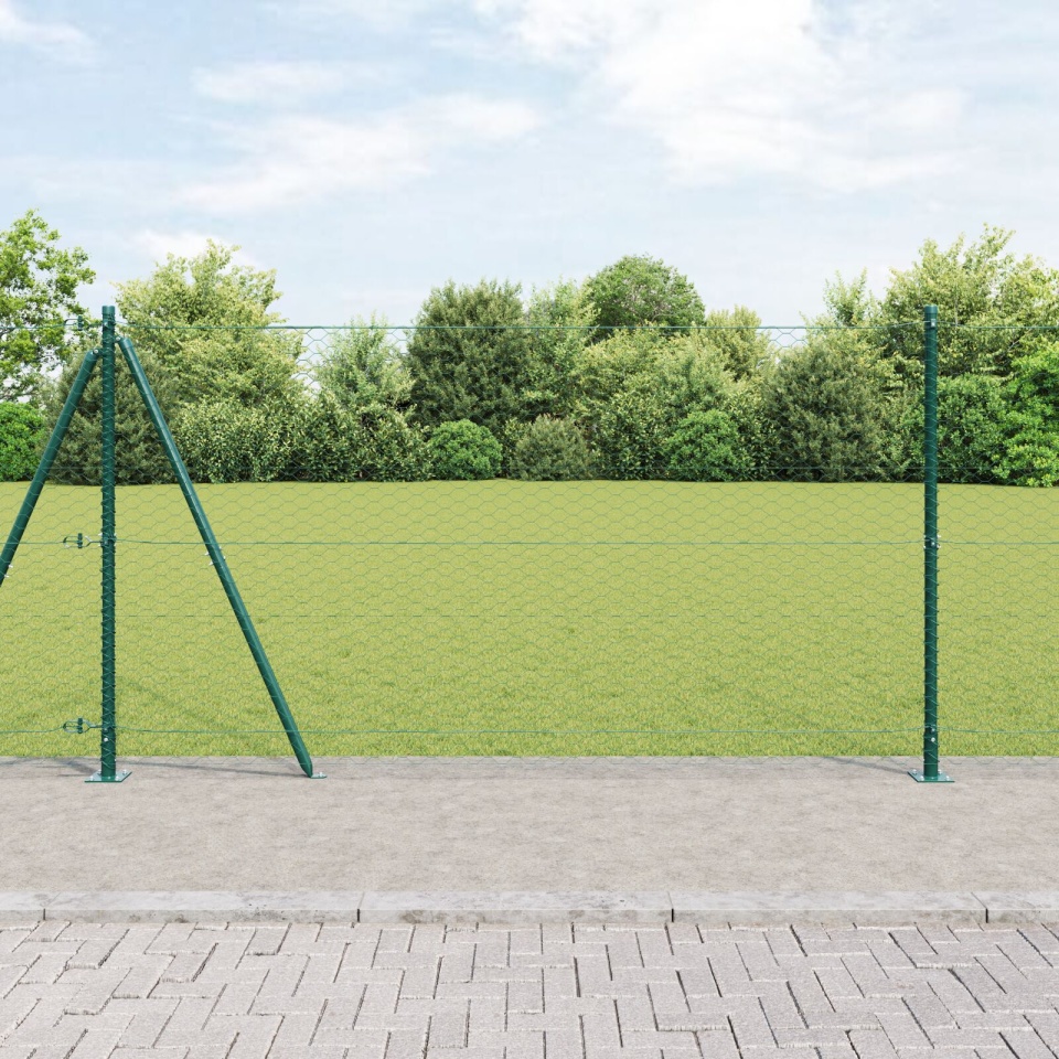 Set Gard Set de 2 Verde Oțel 25 x 1.2 m Durabil Set Gard
