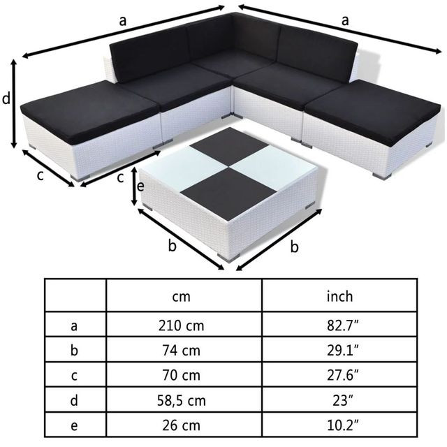 Set mobilier de grădină cu perne, 6 piese, alb, poliratan