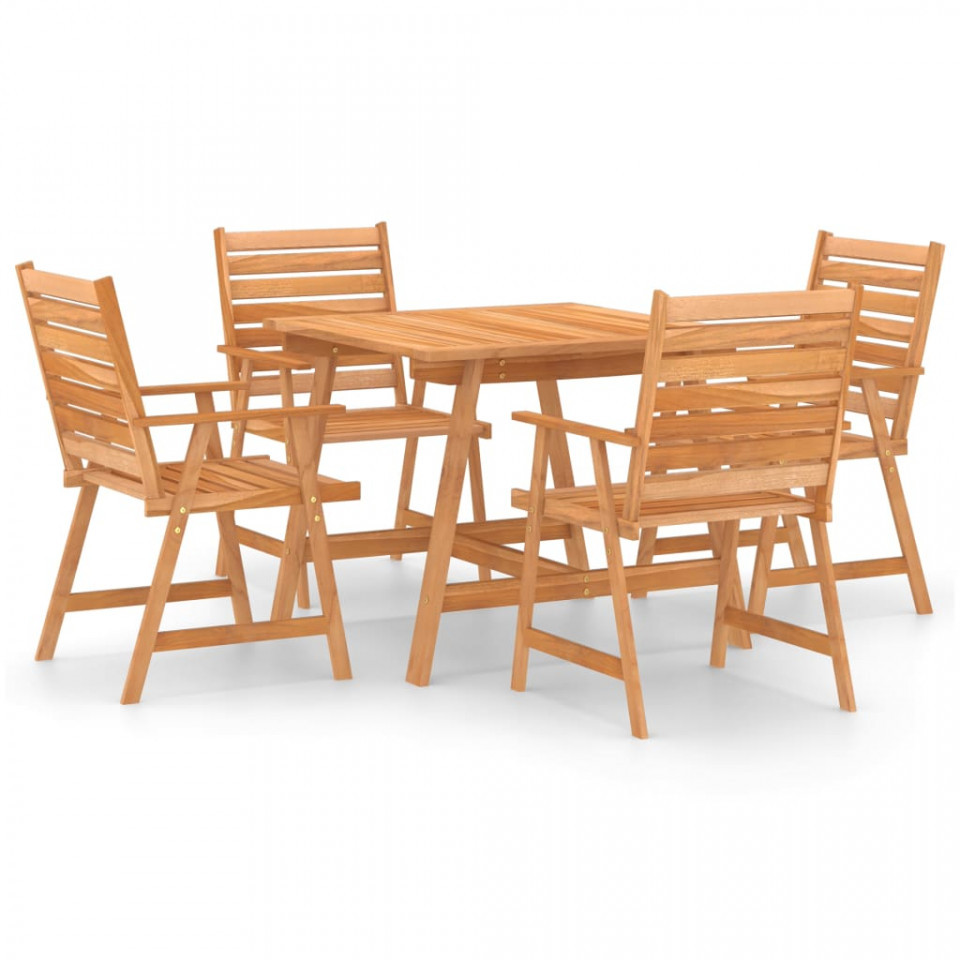 Set mobilier de masă pentru grădină, 5 piese, lemn masiv acacia Casa Practica