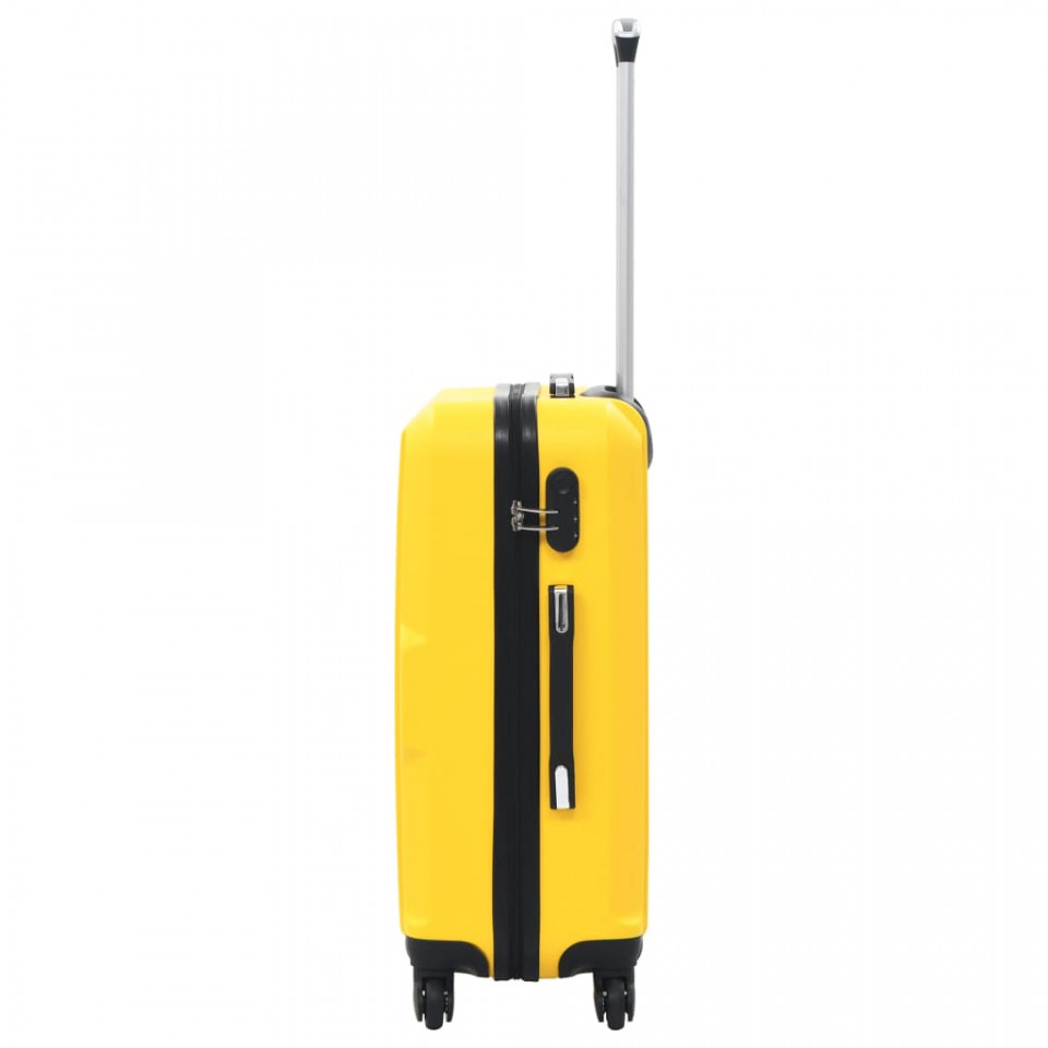 Set valize carcasă rigidă, 3 buc., galben, ABS