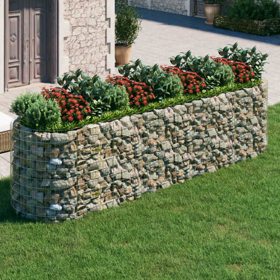 Strat înălțat gabion, 400x100x100 cm, fier galvanizat