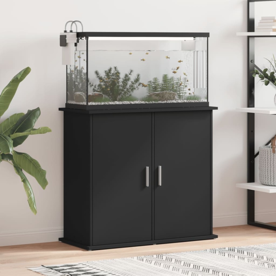 Suport pentru acvariu, negru, 81x36x73 cm, lemn prelucrat