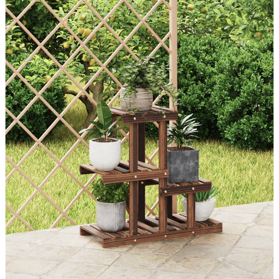 Suport pentru flori, 58x25x51 cm, lemn masiv de brad