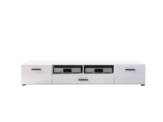 Vusher 002-3 Comoda Tv 2D1S White/White High Gloss casapractica.ro