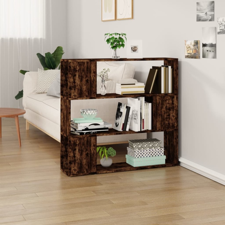 Bibliotecă/Separator de cameră, stejar afumat, 100x24x194 cm