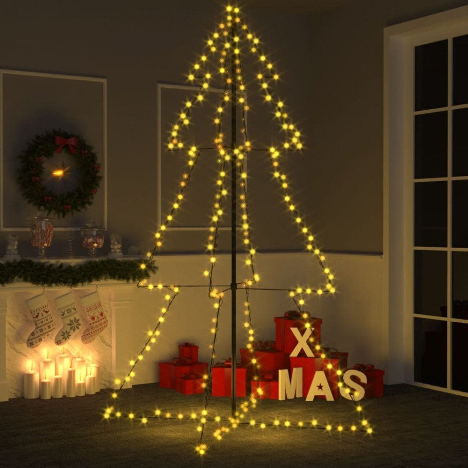 Brad Crăciun conic 240 LED-uri, 118×180 cm, interior & exterior Casa Practica