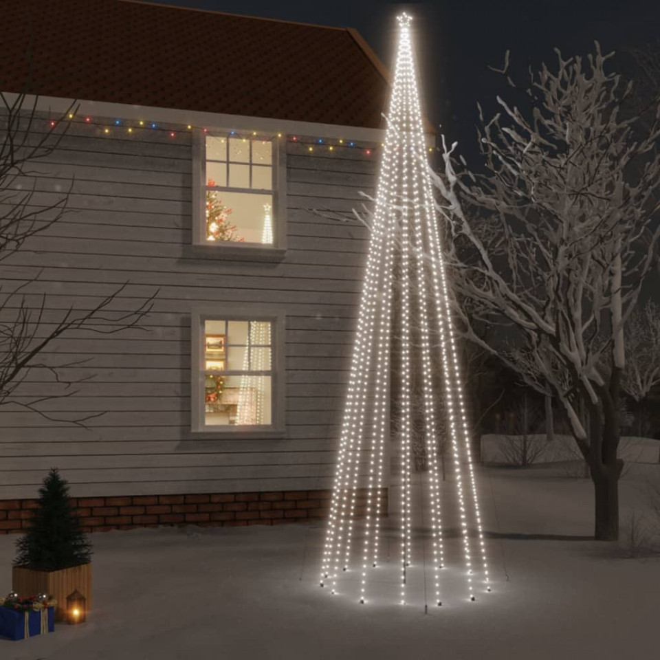 Brad de Crăciun, 1134 LED-uri, alb cald, 800 cm, cu țăruș 1134 imagine noua