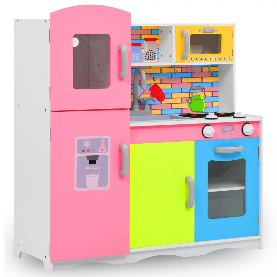 Bucătărie de jucărie pentru copii, multicolor, 80x30x85 cm, MDF Casa Practica