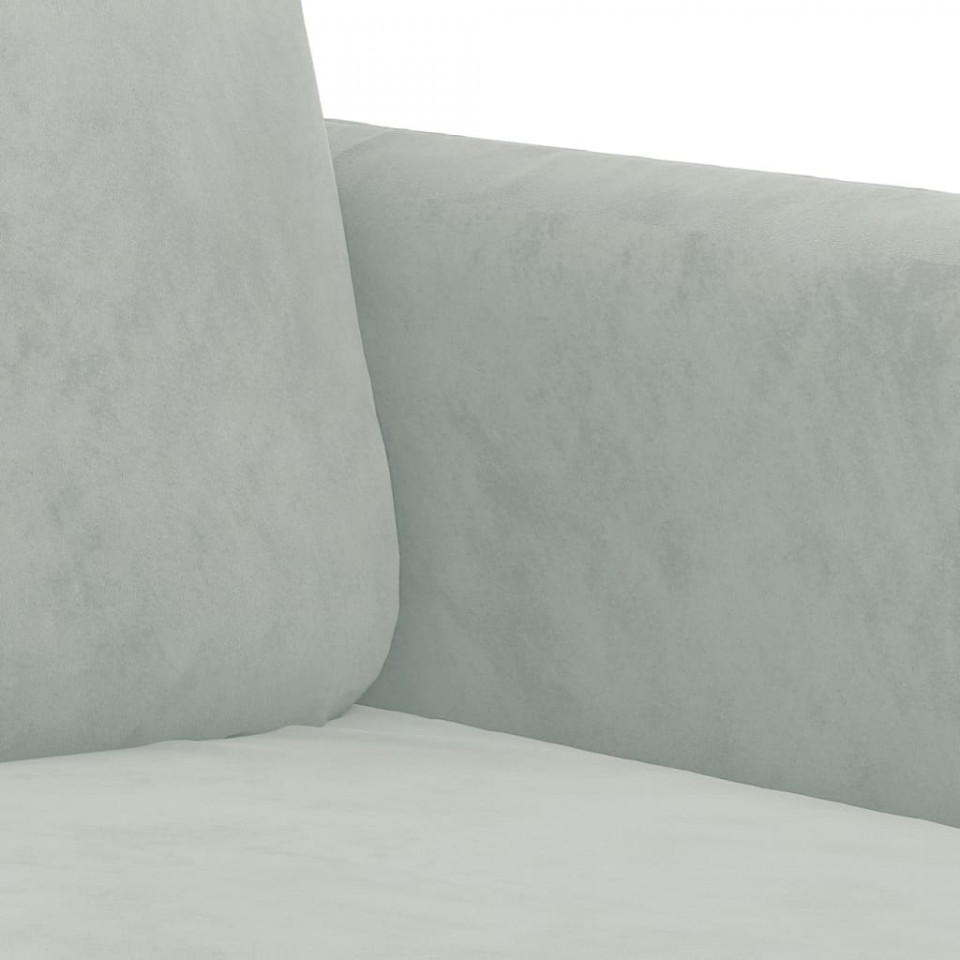Canapea cu 2 locuri, gri deschis, 140 cm, catifea - 4 | YEO