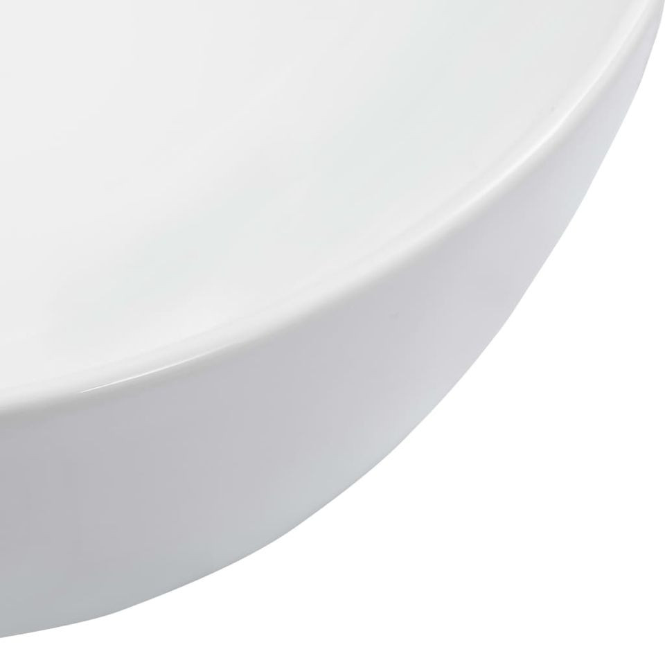 Chiuvetă de baie, alb, 42,5x42,5x14,5 cm, ceramică