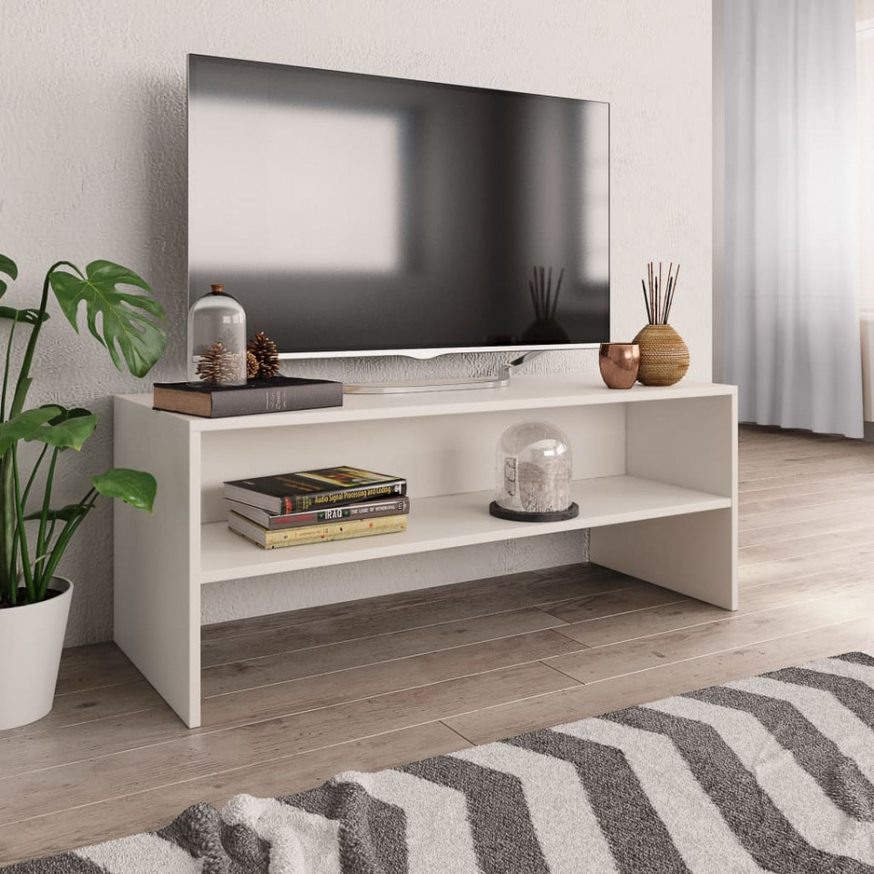 Poza Comoda TV, alb, 100 x 40 x 40 cm, PAL