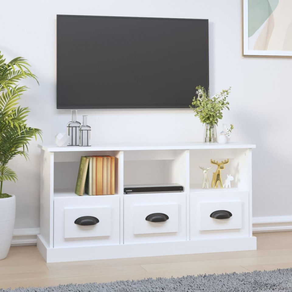 Comodă TV, alb, 100x35x50 cm, lemn prelucrat Casa Practica imagine noua elgreco.ro