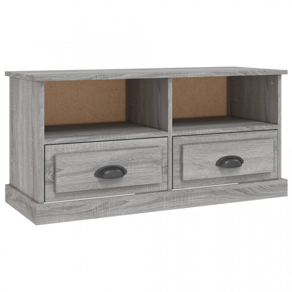 Comodă TV, gri sonoma, 93x35,5x45 cm, lemn prelucrat