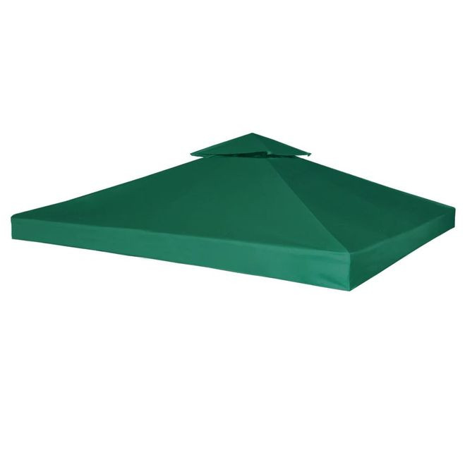Copertină de rezervă acoperiș foișor, verde, 3×3 m, 310 g/m² 310