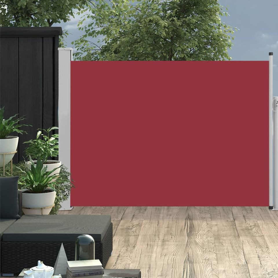 Copertină laterală retractabilă de terasă, roșu, 100×500 cm Casa Practica