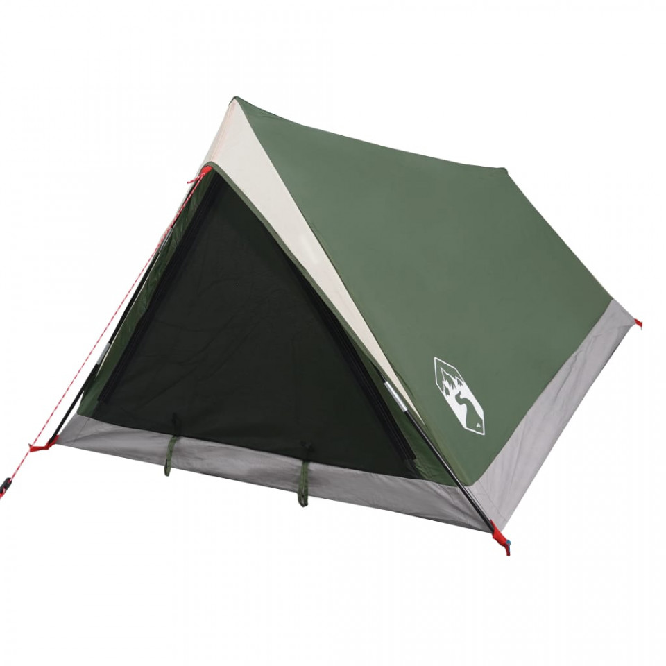 Cort de camping 2 persoane, verde, 200x120x88/62 cm, tafta 185T