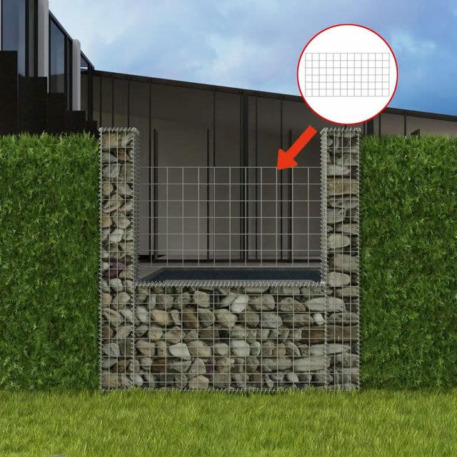 Coș gabion în formă de U, 160 x 20 x 150 cm, oțel galvanizat (IN