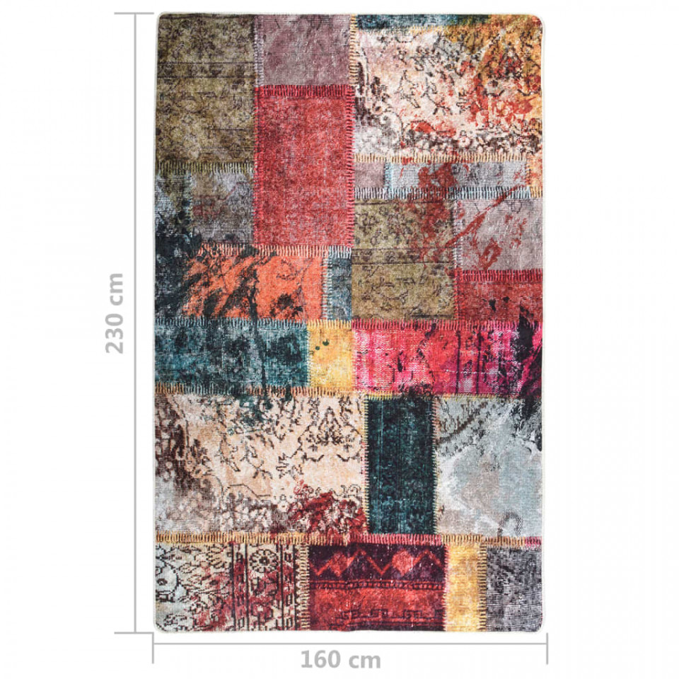 Covor lavabil, mozaic multicolor, 160x230 cm, antiderapant